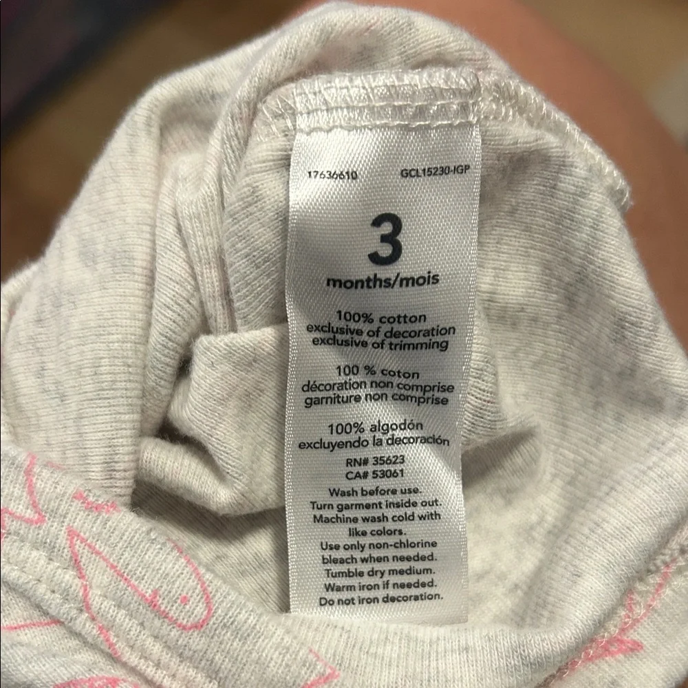 Carter's Gray and Pink Unicorn Patterned Bodysuit